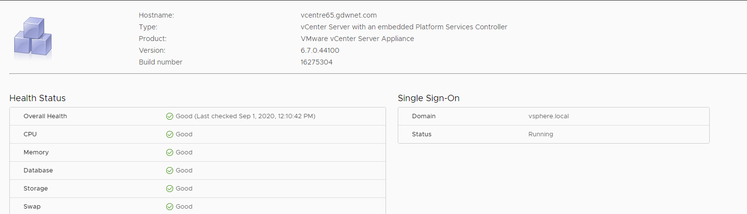 Recovering a corrupt 6.7 VCentre after a storage outage